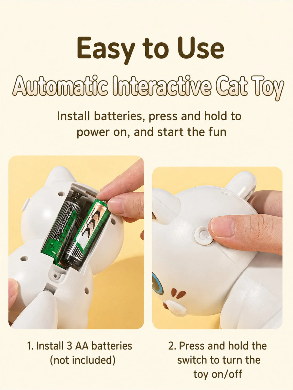 Automatic Wall-Mounted Cat Teaser Toy – Interactive Fur Ball, Ribbon & Bell