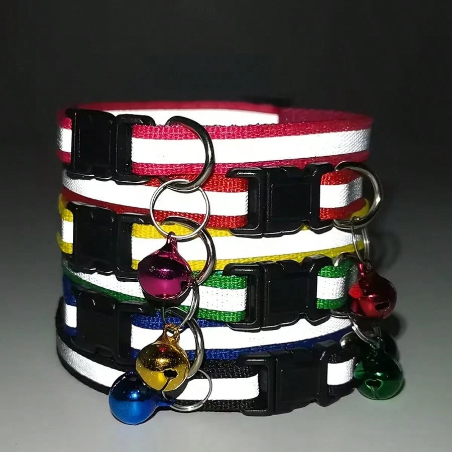 Reflective Cat Collars with Bell | Adjustable Safety Collars for Cats & Small Dogs