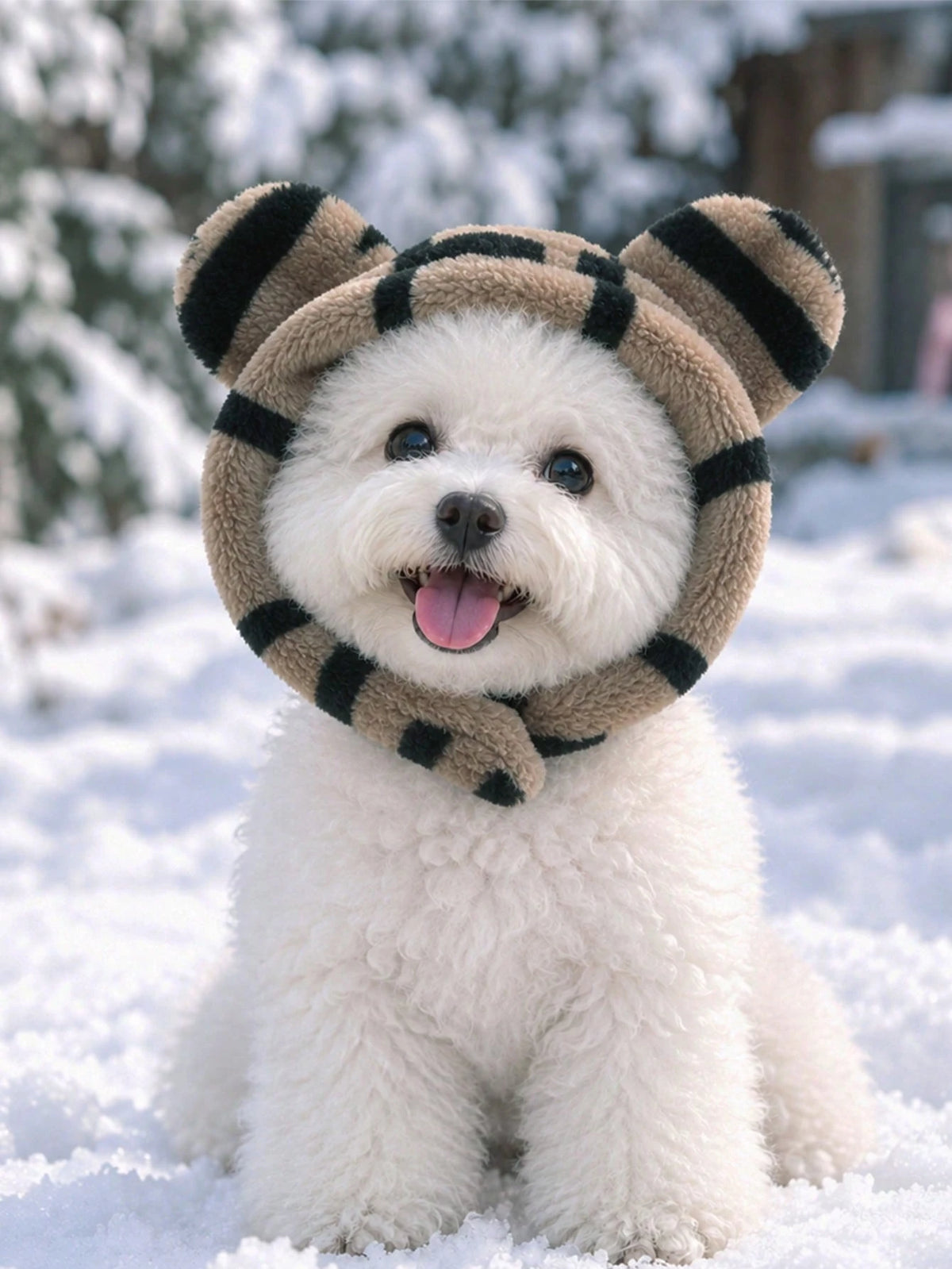 Tiger Stripe Pet Hat – Warm Fleece Hat for Dogs & Cats