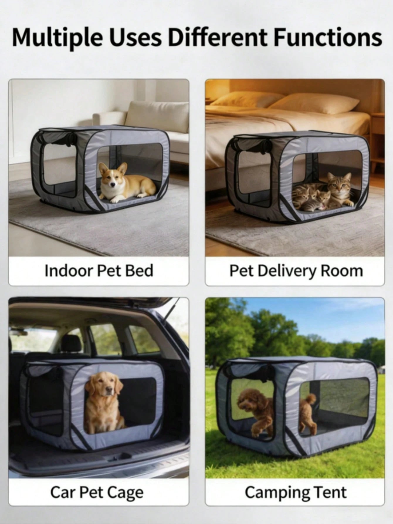Foldable Extra-Large Pet Playpen – Waterproof Dog & Cat Travel Tent