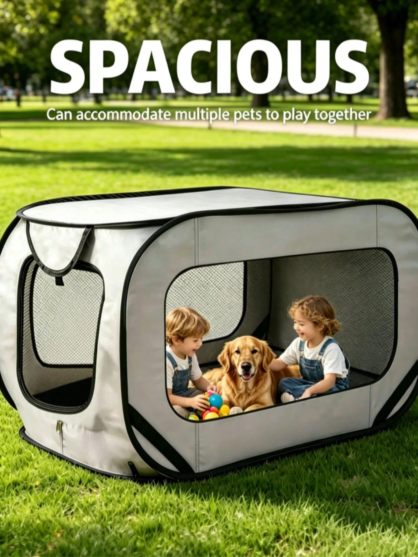 Foldable Extra-Large Pet Playpen – Waterproof Dog & Cat Travel Tent