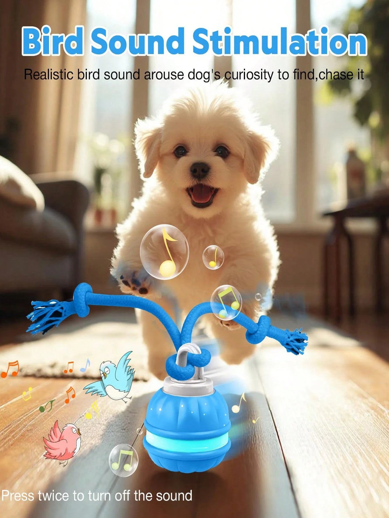 Interactive Automatic Dog Ball with Rope – Motion-Sensing Rechargeable Toy