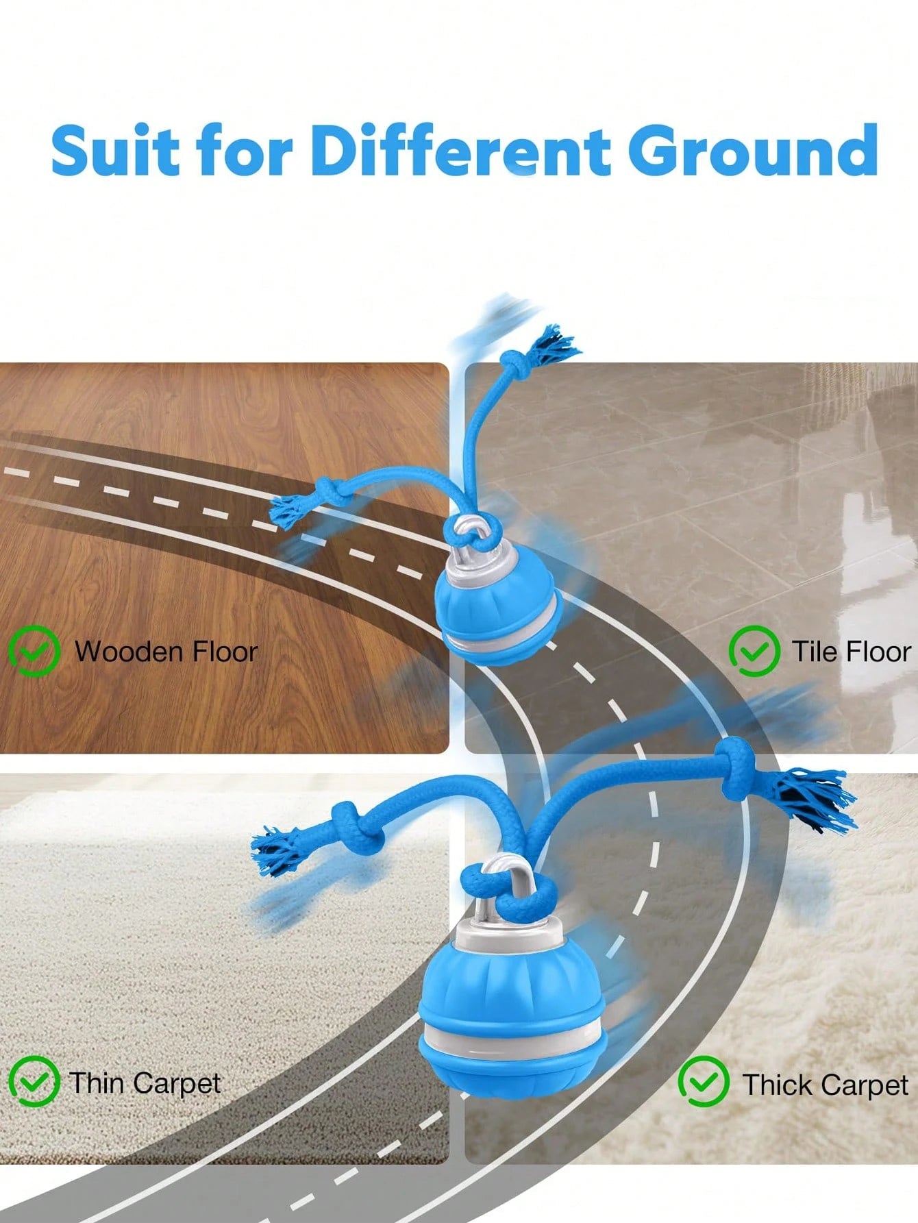 Interactive Automatic Dog Ball with Rope – Motion-Sensing Rechargeable Toy