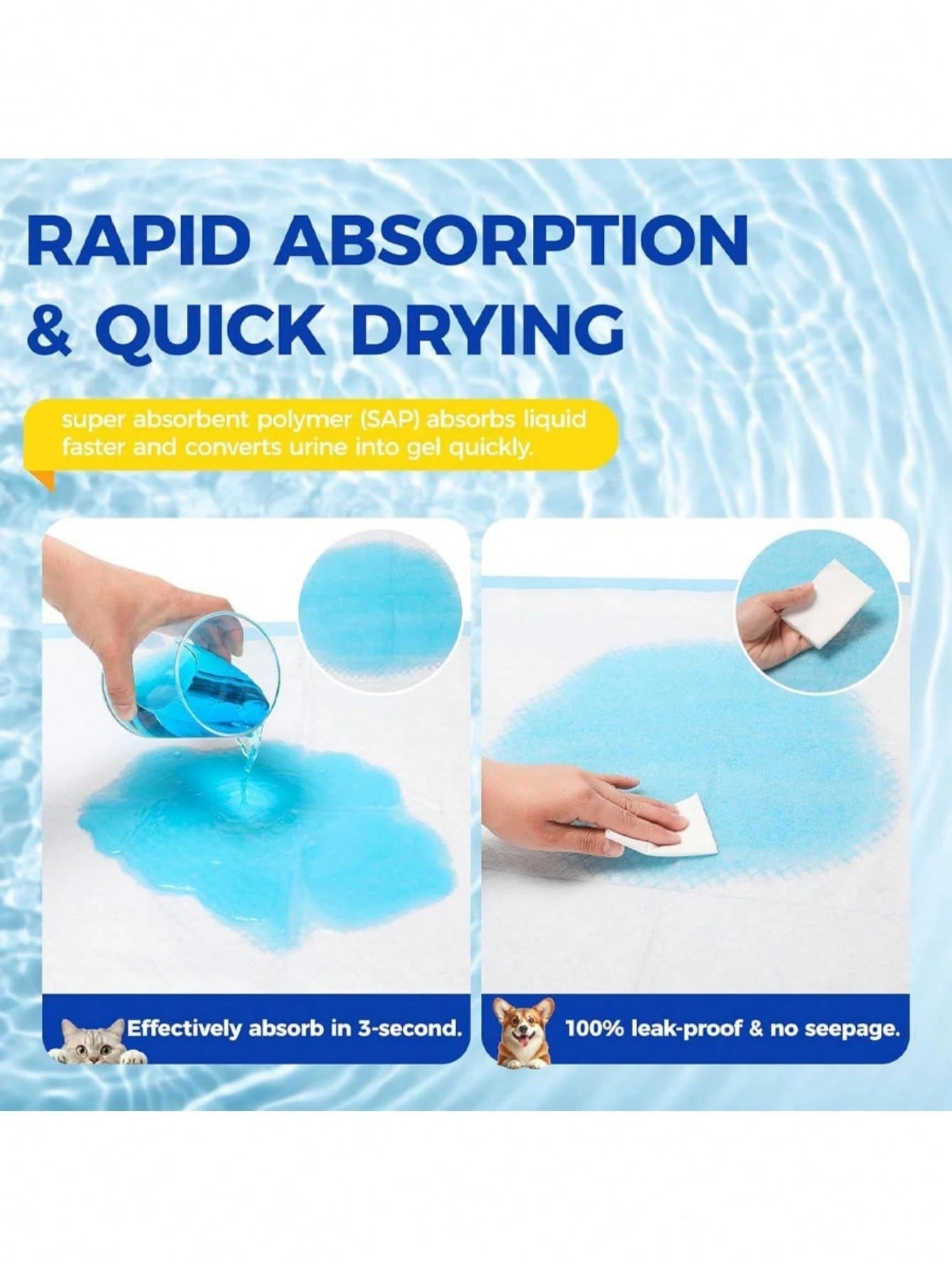 Puppy Training Pads – Super Absorbent Leakproof Pet Pee Pads | 100 Pcs