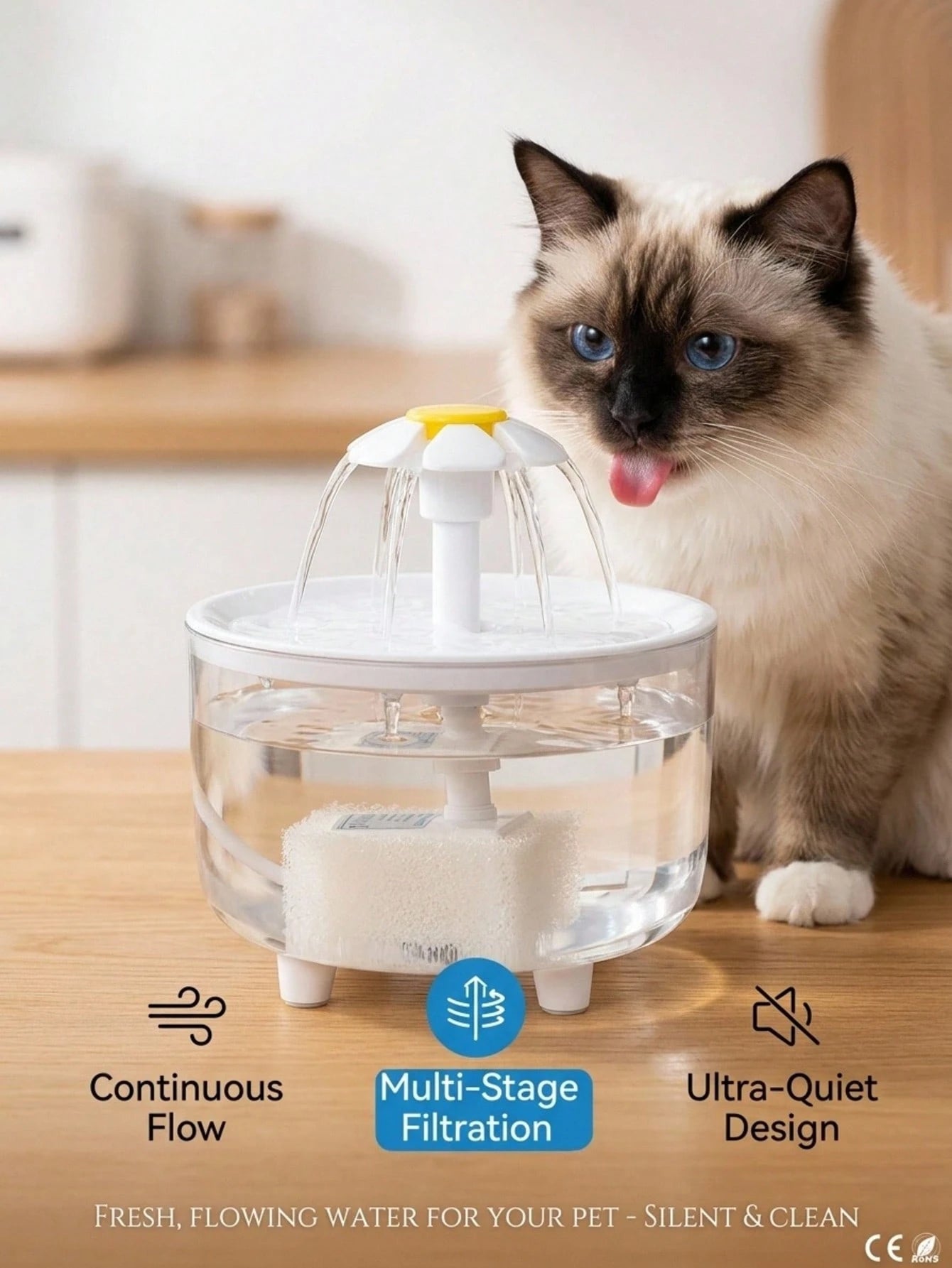USB Automatic Pet Water Fountain 1.5L – Quiet Cat & Small Pet Water Dispenser