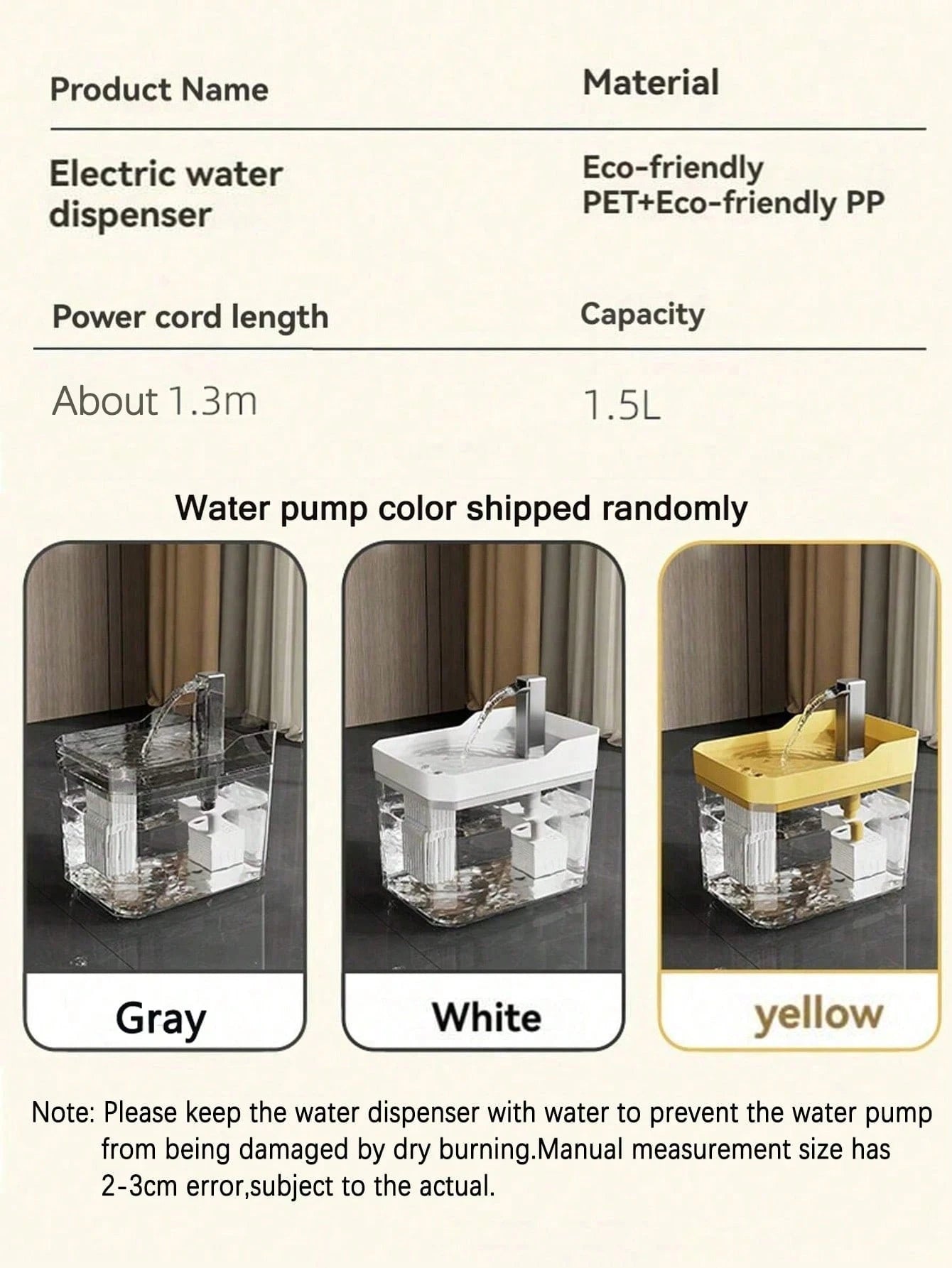 1.5L Automatic Pet Water Fountain with Filter & Silent Pump