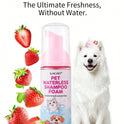 5-in-1 Waterless Pet Shampoo Mousse | Strawberry Scent for Dogs & Cats