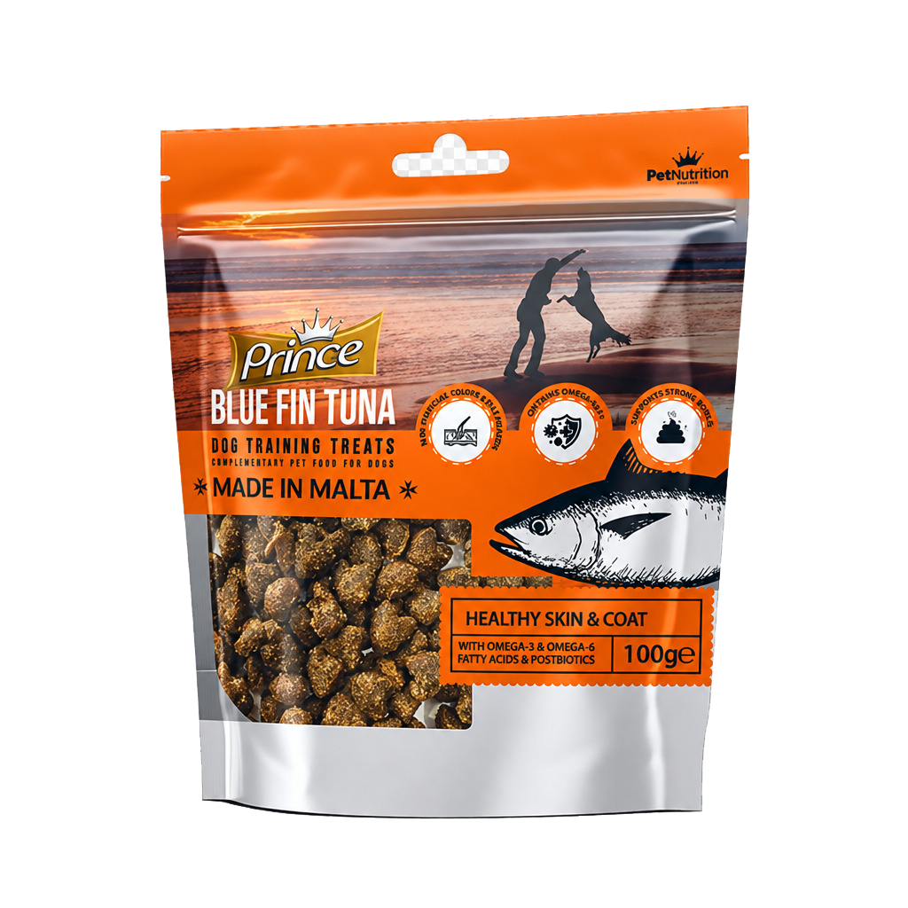 PRINCE Blue Fin Tuna Training Treats for Dogs With Omega 3 and 6 (100g)