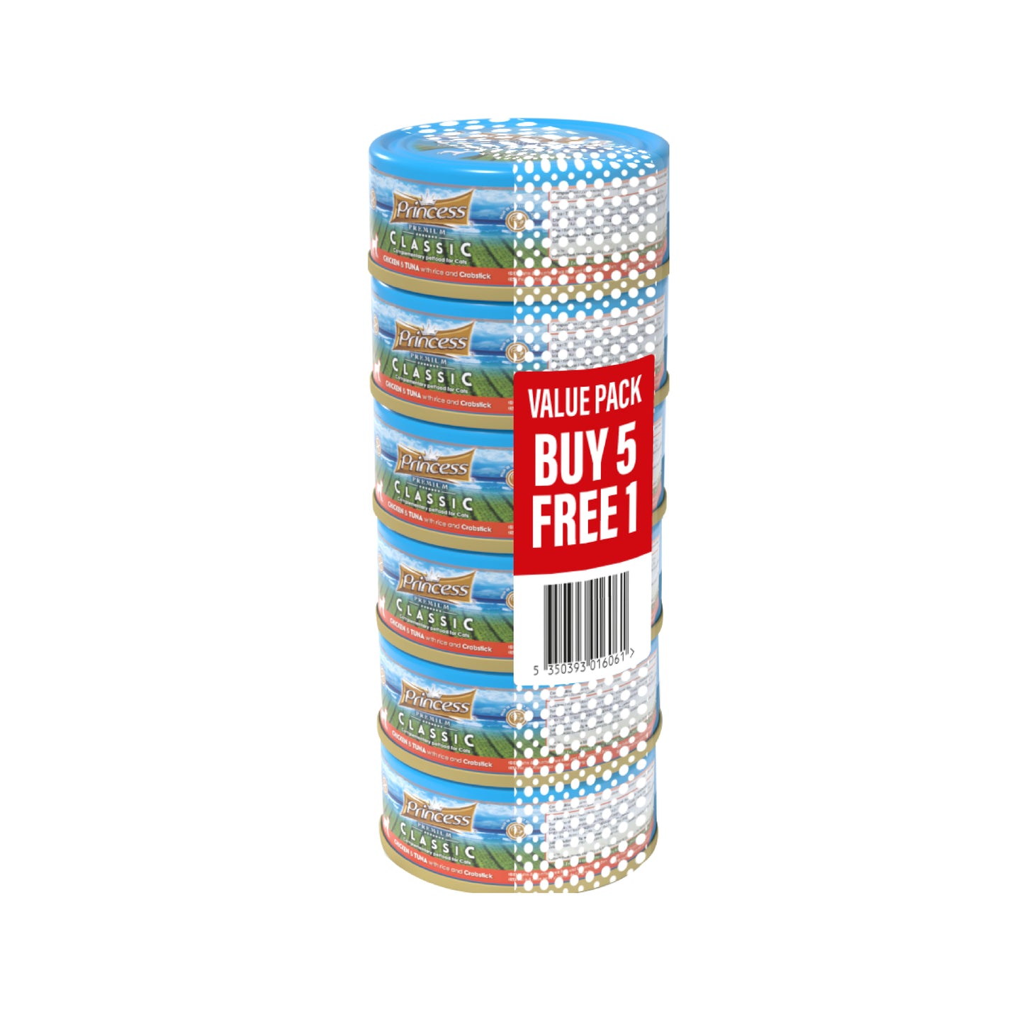 PRINCESS Classic Pacific Chicken and Tuna with Crabsticks Value Pack 5+1