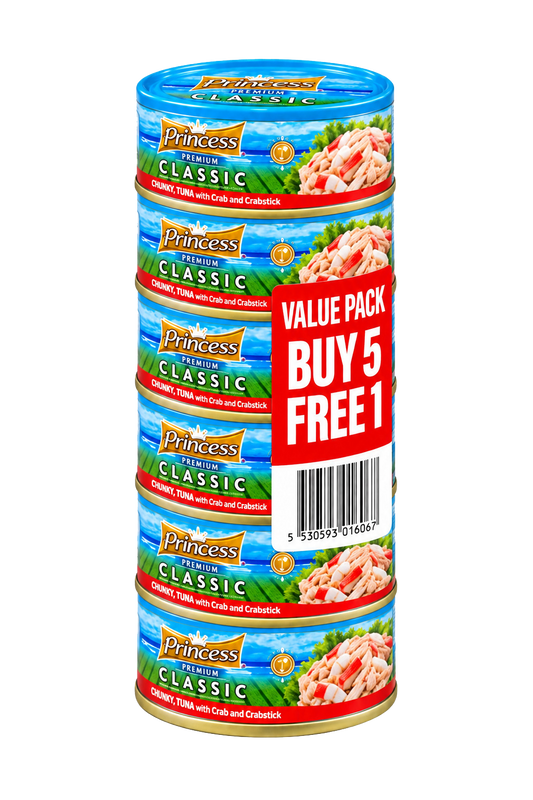 PRINCESS Classic Pacific Chicken Tuna Value Pack - 5 pieces + 1 free (6 * 170g)
