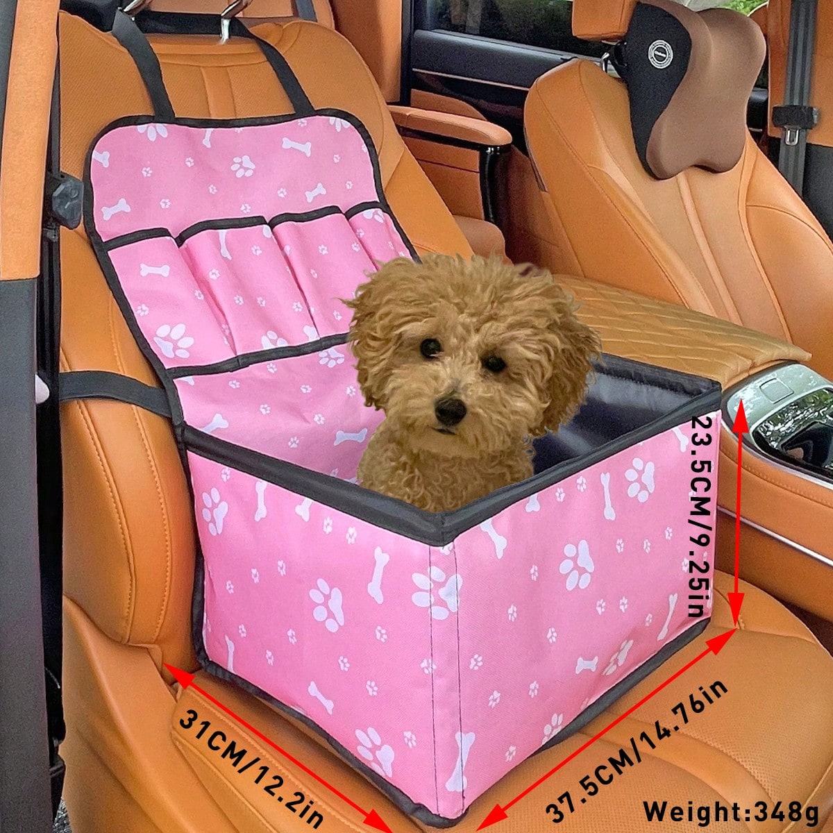 Car Passenger Seat Pet Basket – Durable Anti‑Scratch Cloth Design with Storage Bag