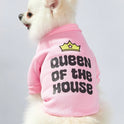 Pink Cartoon Pet Sweatshirt | Queen Crown Hoodie for Pets