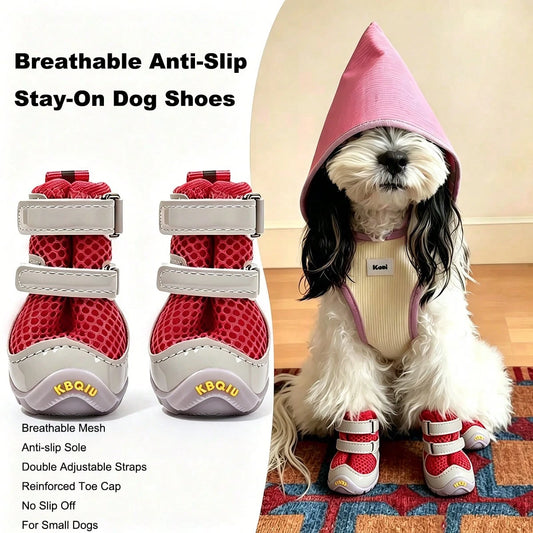 Non-Slip Dog Shoes with Hook & Loop – Outdoor Mesh Pet Boots