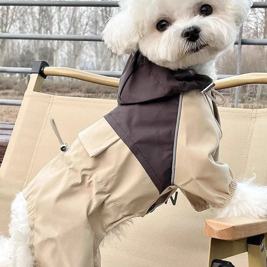 Waterproof Dog Raincoat with Hood | Windproof Pet Rain Jacket