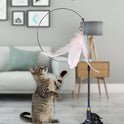 Suction Cup Feather Cat Teaser Wand | Interactive Indoor Cat Toy