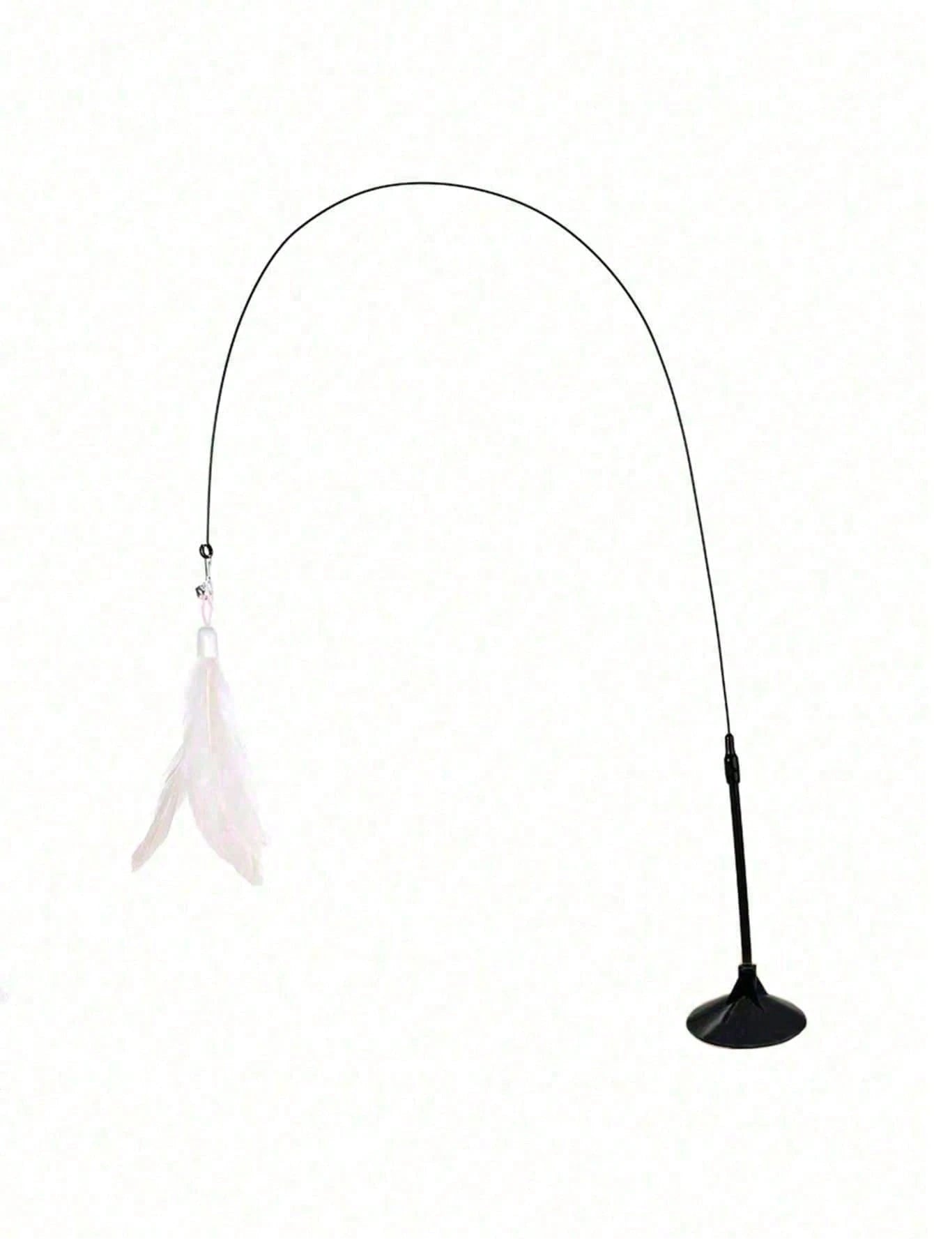 Suction Cup Feather Cat Teaser Wand | Interactive Indoor Cat Toy