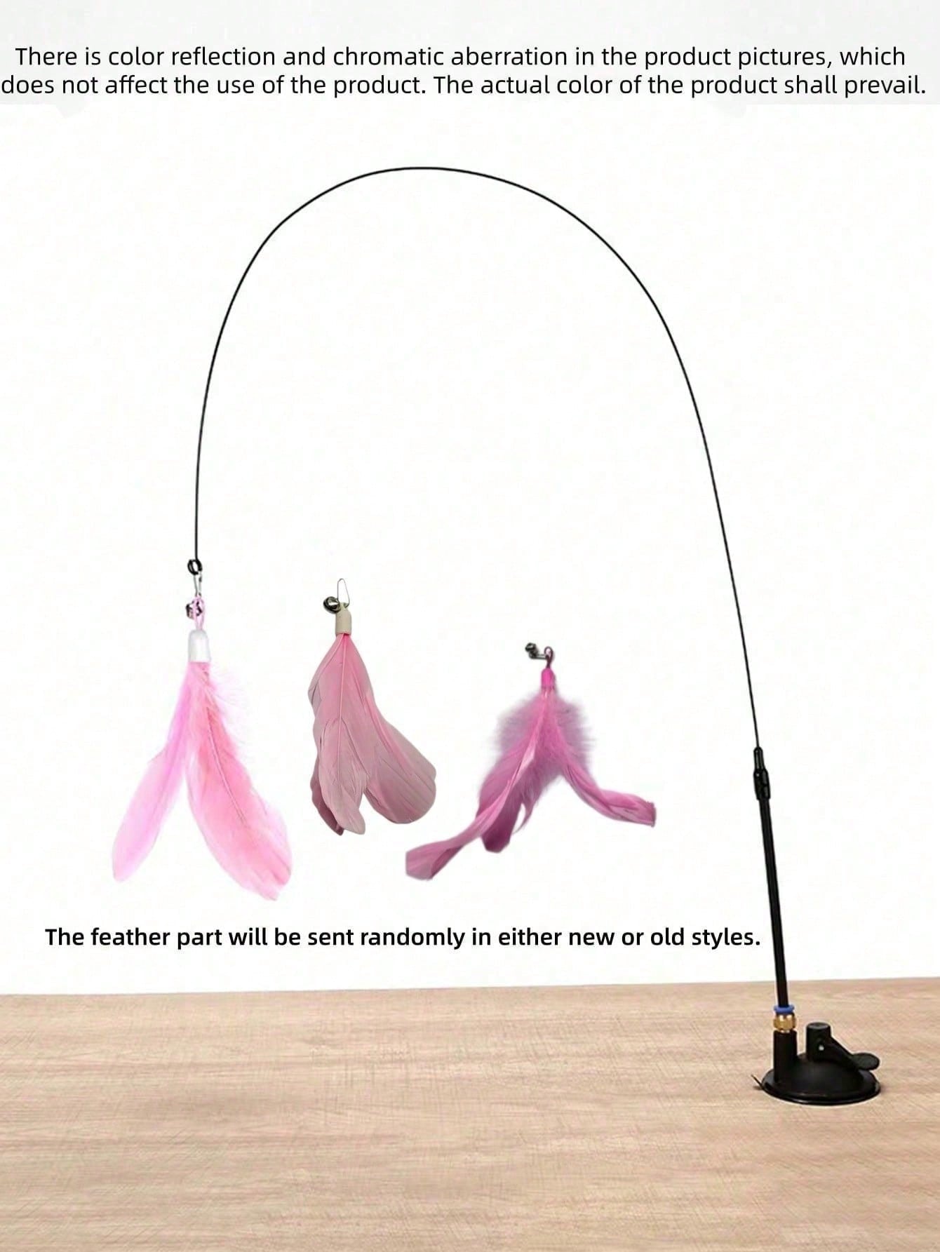 Suction Cup Feather Cat Teaser Wand | Interactive Indoor Cat Toy