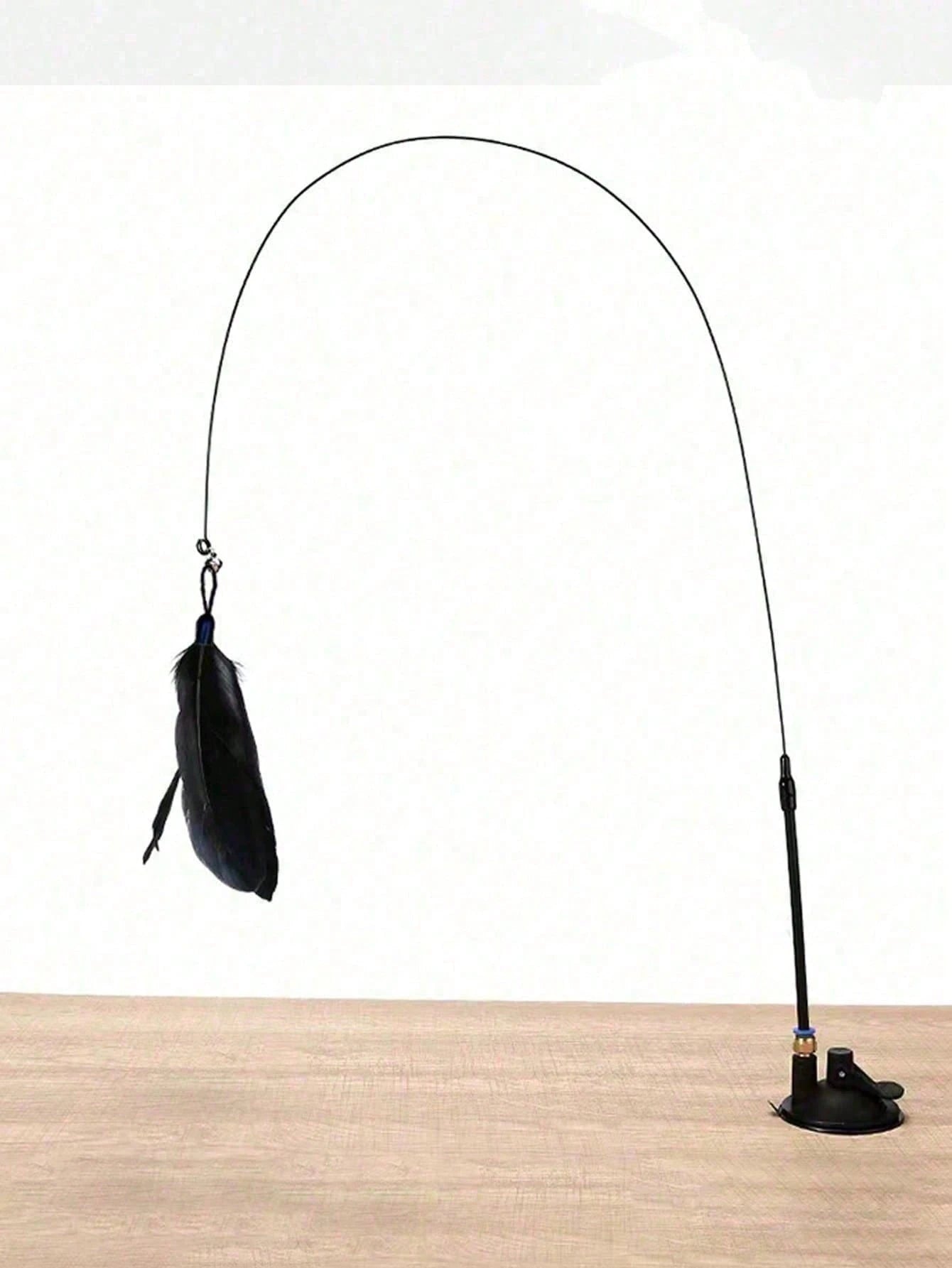Suction Cup Feather Cat Teaser Wand | Interactive Indoor Cat Toy
