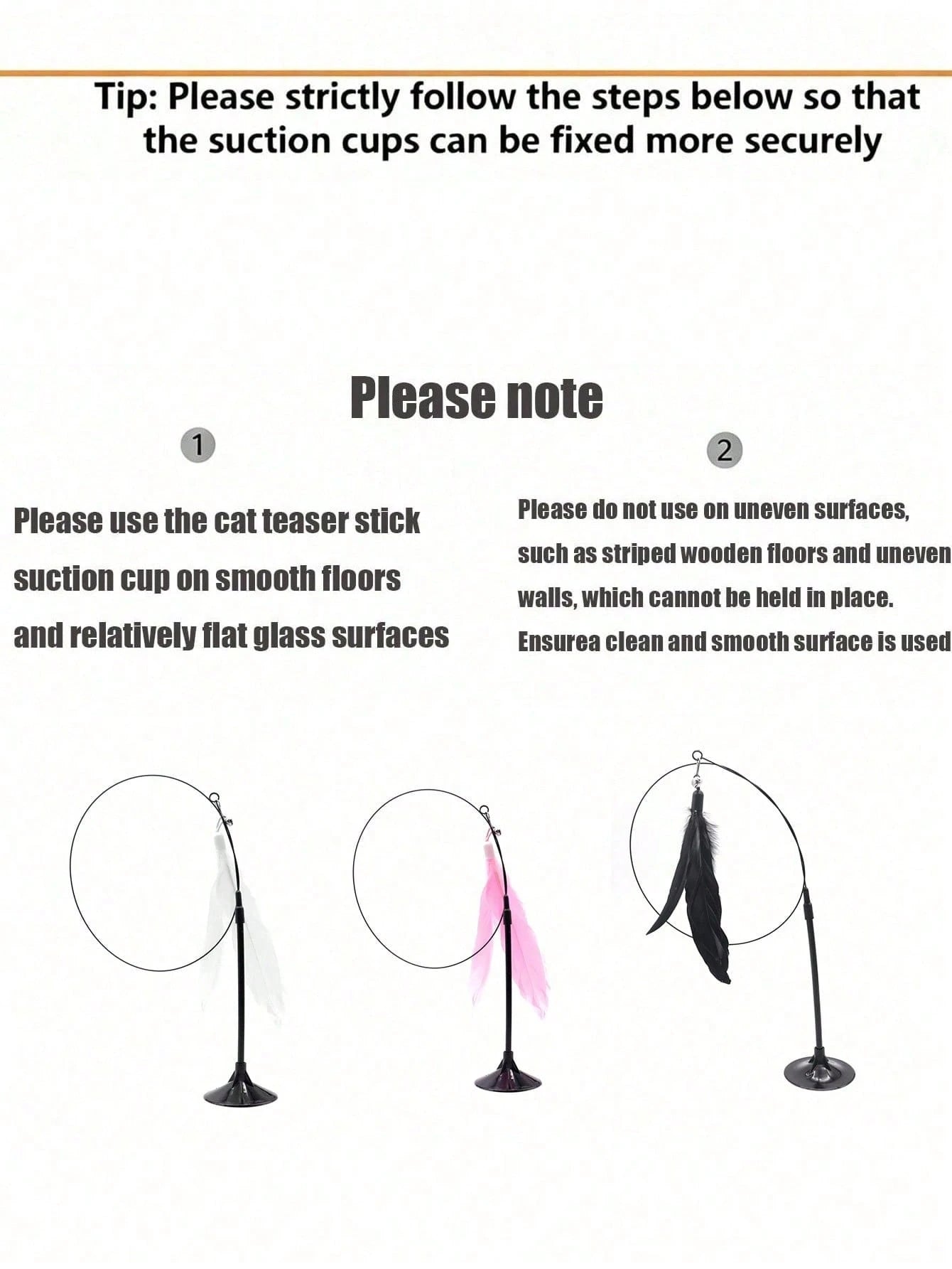 Suction Cup Feather Cat Teaser Wand | Interactive Indoor Cat Toy