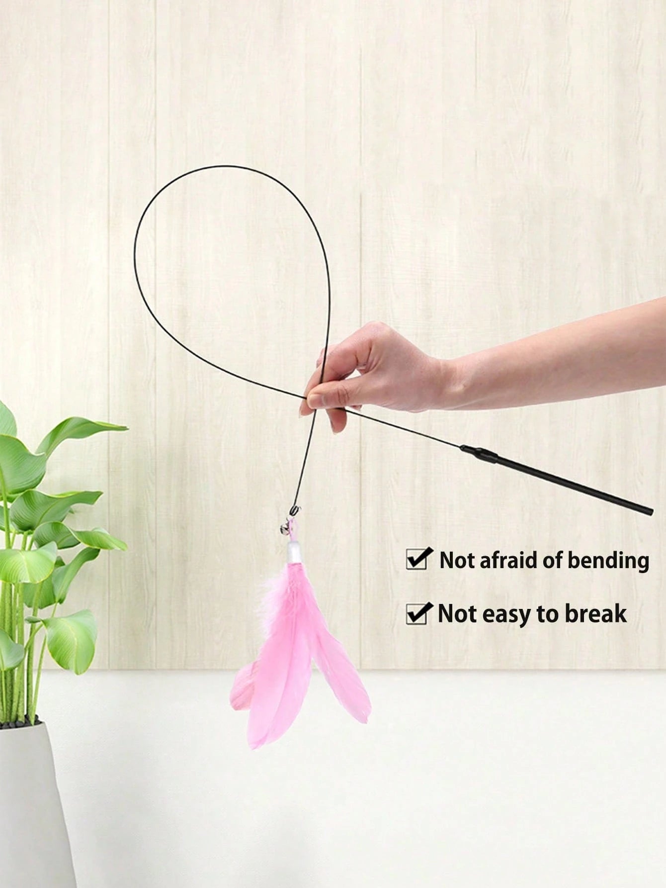 Suction Cup Feather Cat Teaser Wand | Interactive Indoor Cat Toy