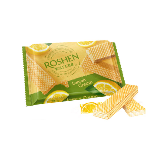 ROSHEN Wafers With Lemon Cream filling (72g) - 22 Pieces per box