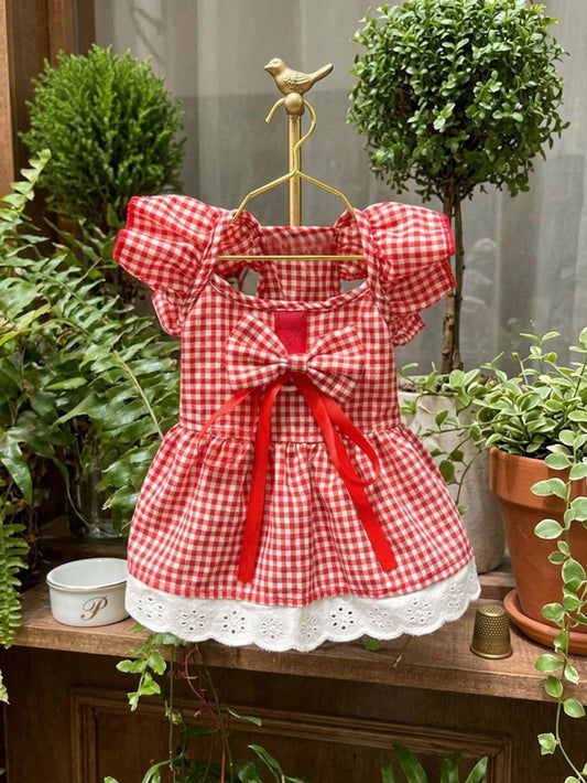 Elegant Pet Dress with Detachable Bow for Cats & Small Dogs