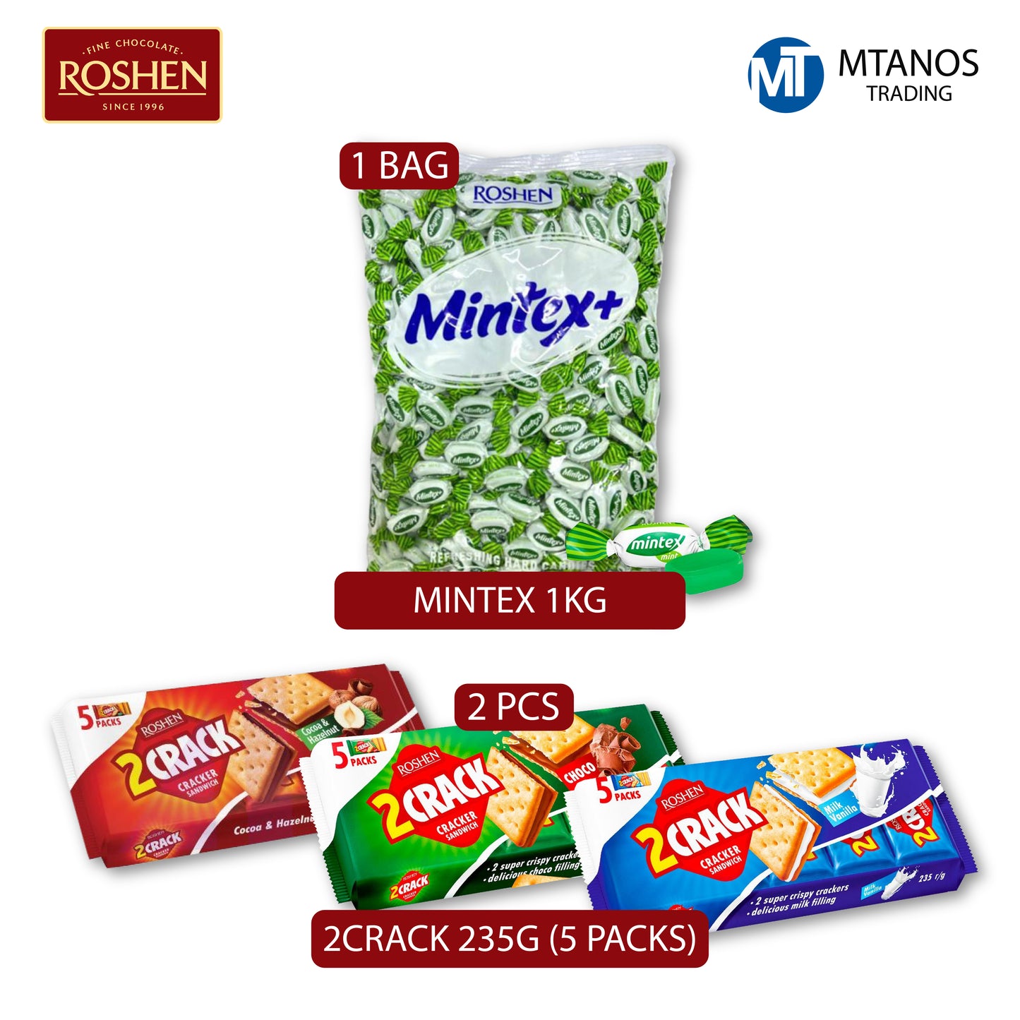 ROSHEN Mintex 1Kg + 2Crack 235g Offer