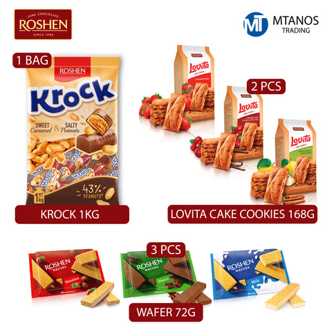 ROSHEN Krock 1Kg + Lovita Cookies 168g + Wafer 72g Offer