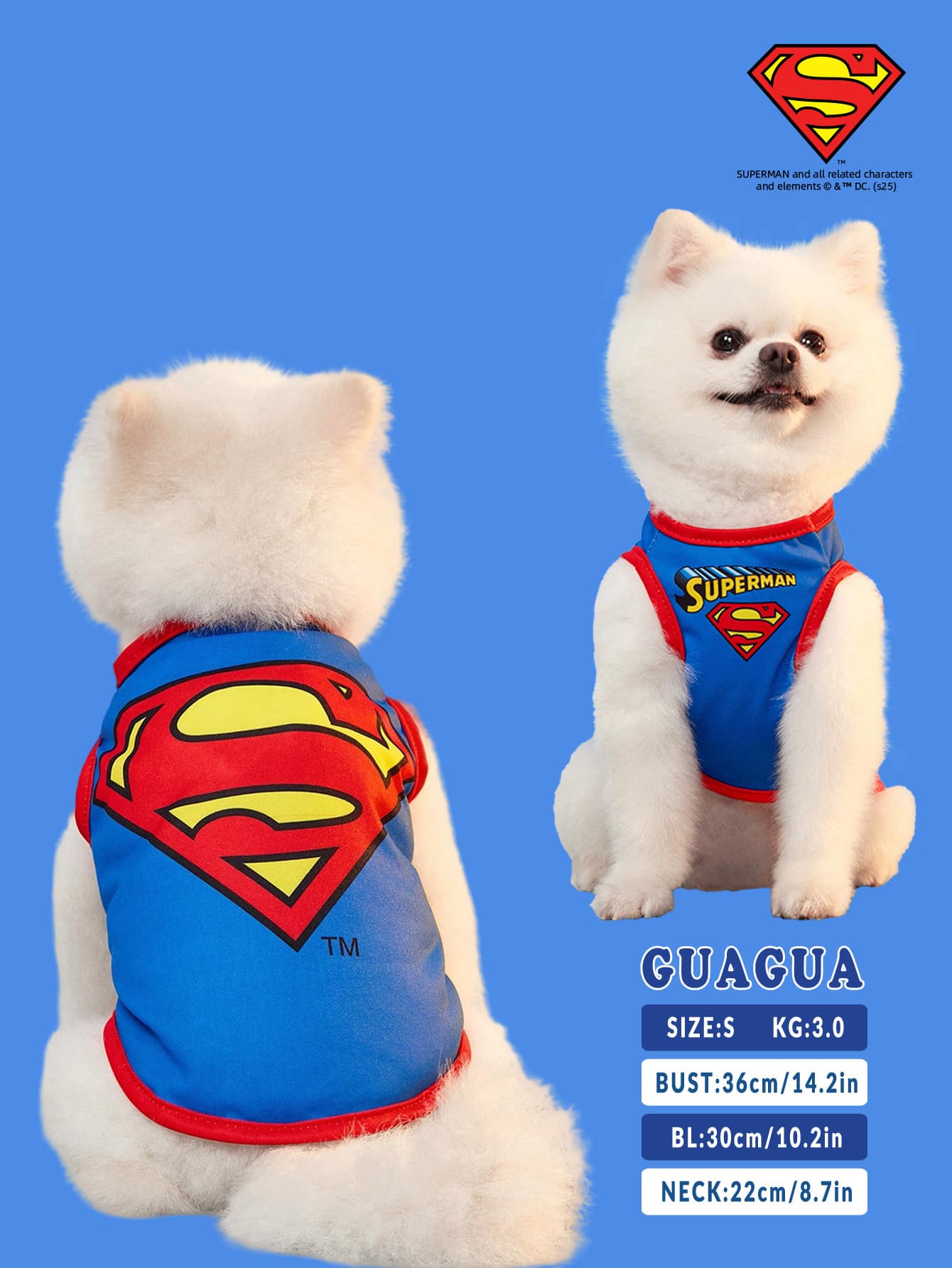 Superman Pet Vest for Cats & Small Dogs | Lightweight & Breathable