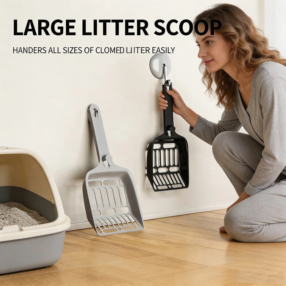 Large Fine-Hole Cat Litter Scoop – Heavy-Duty Pet Waste Sifter