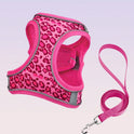 Leopard Print Cat & Dog Harness & Leash Set – Reflective Mesh