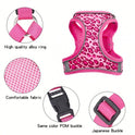 Leopard Print Cat & Dog Harness & Leash Set – Reflective Mesh