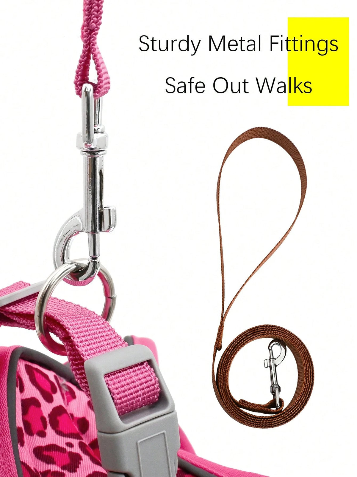 Leopard Print Cat & Dog Harness & Leash Set – Reflective Mesh