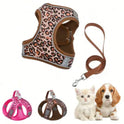 Leopard Print Cat & Dog Harness & Leash Set – Reflective Mesh