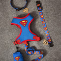 Superman Adjustable Pet Collar & Leash for Cats & Small Dogs