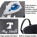 Grey Pet Toy Storage Basket with Handle | Dog Toy Organizer