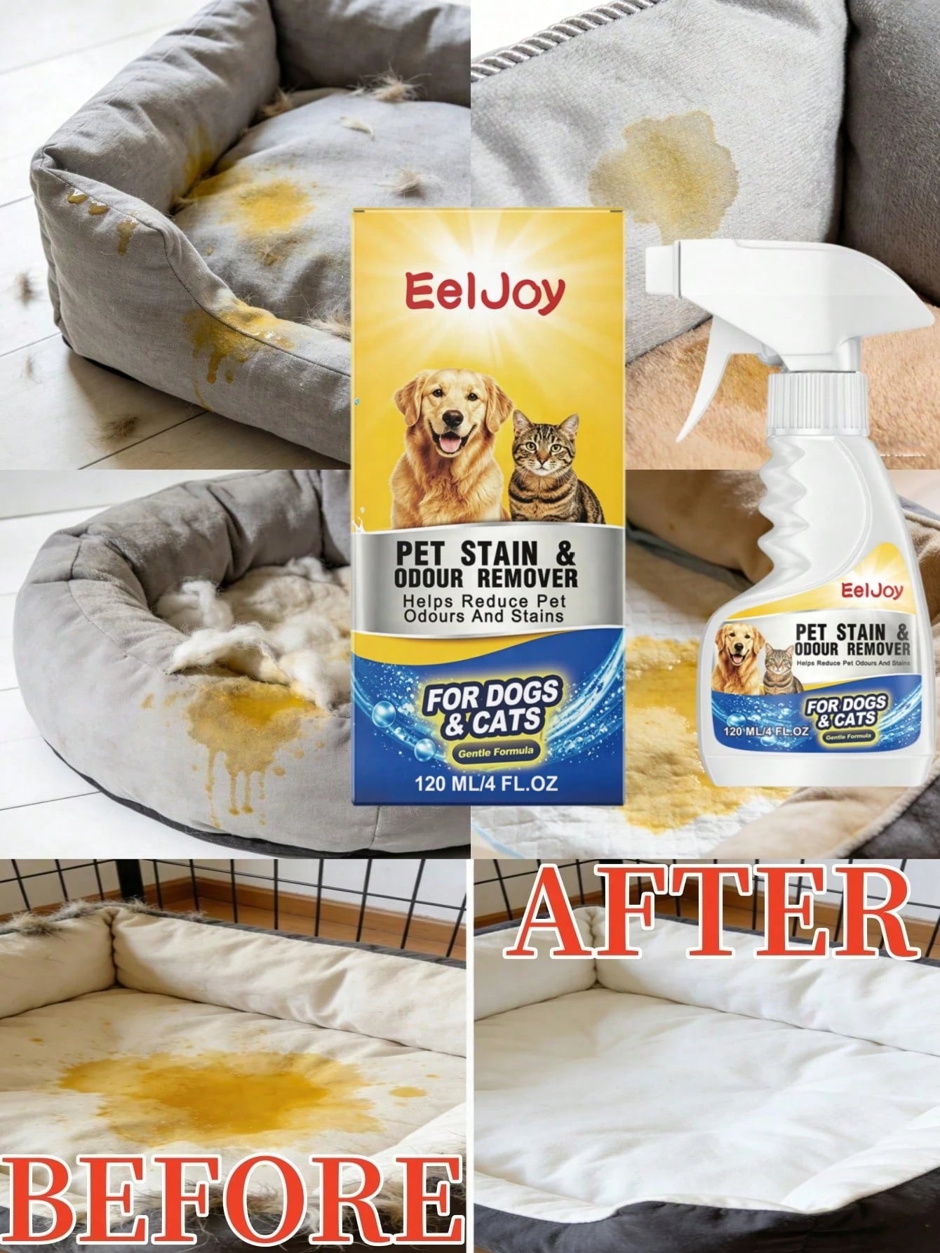 Pet Stain & Odor Remover Spray – Cat & Dog Urine Cleaner (120ml)