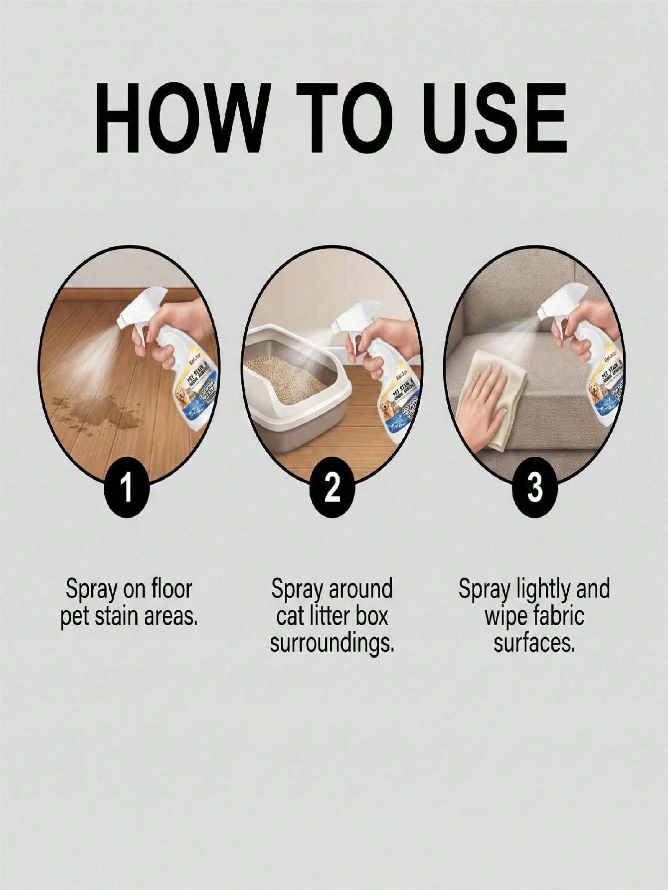 Pet Stain & Odor Remover Spray – Cat & Dog Urine Cleaner (120ml)
