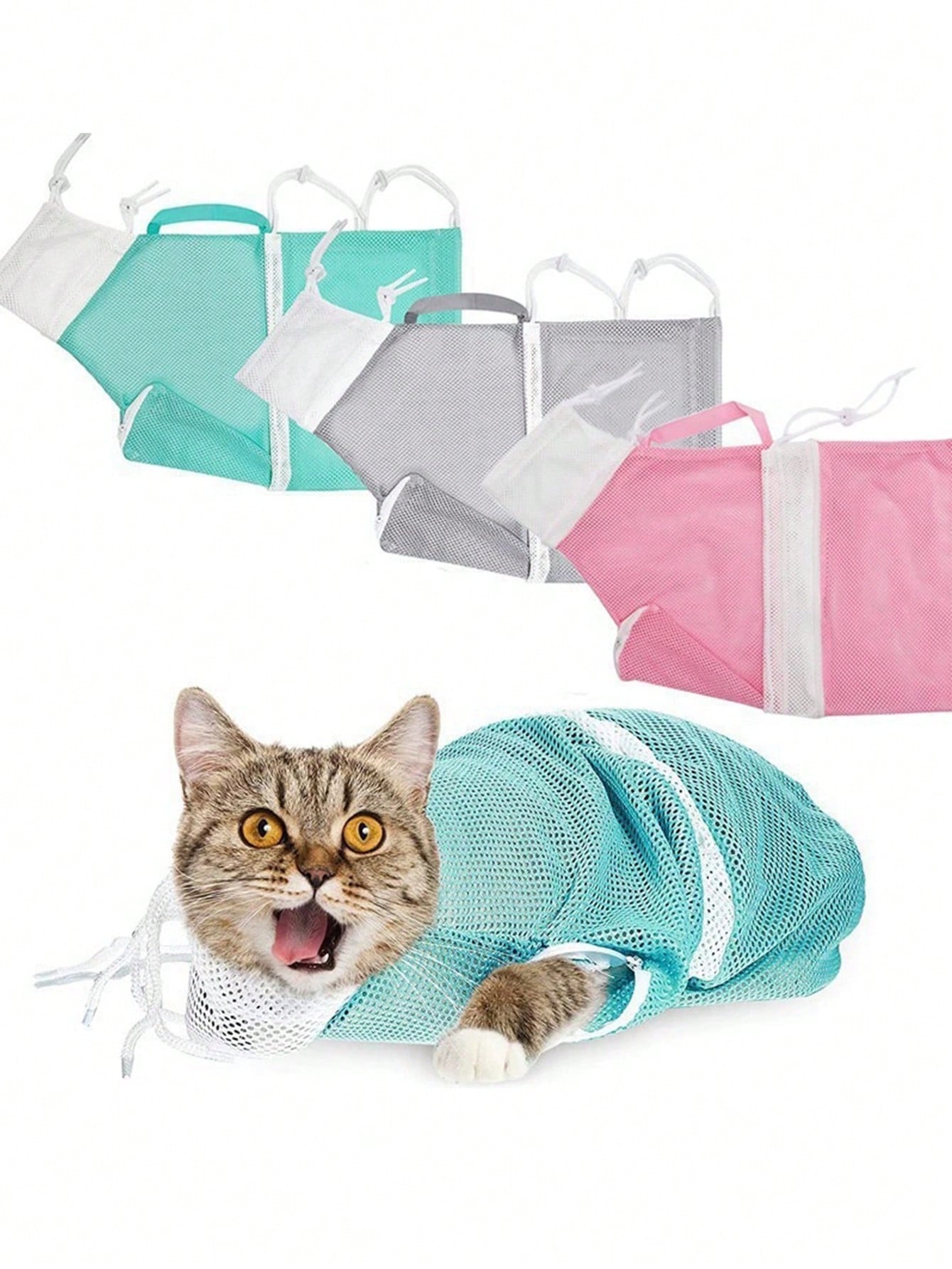 Bathing Bag – Breathable Mesh Anti‑Scratch Grooming & Washing Tool
