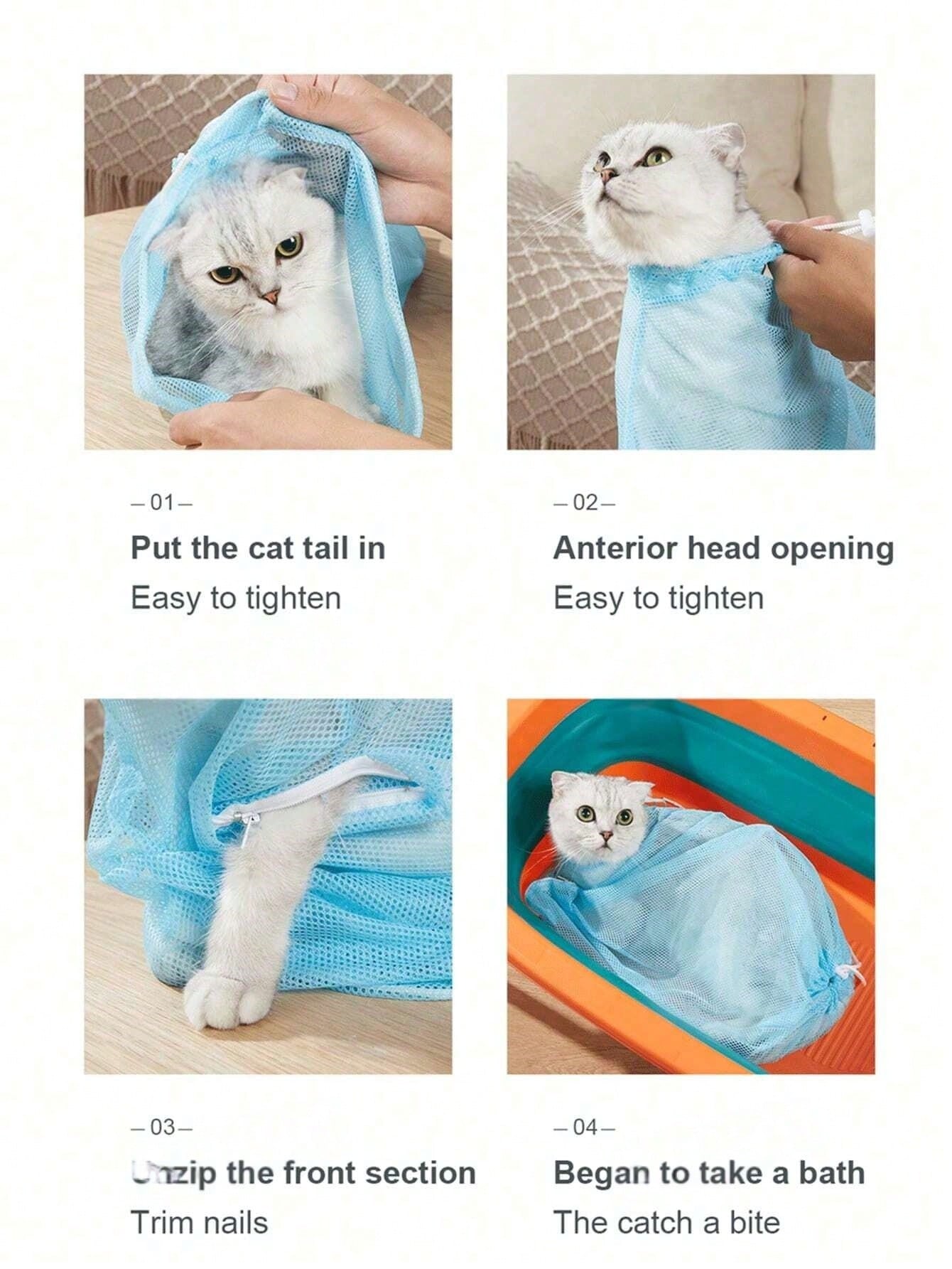 Bathing Bag – Breathable Mesh Anti‑Scratch Grooming & Washing Tool