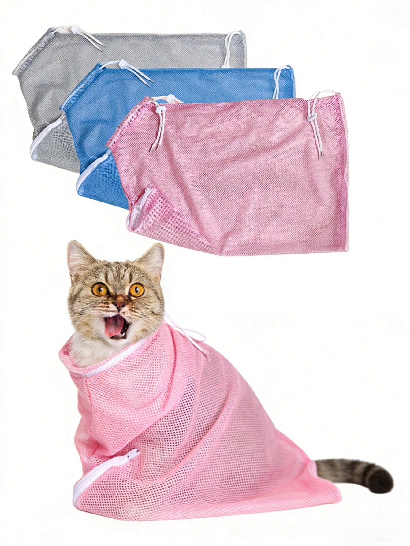 Bathing Bag – Breathable Mesh Anti‑Scratch Grooming & Washing Tool