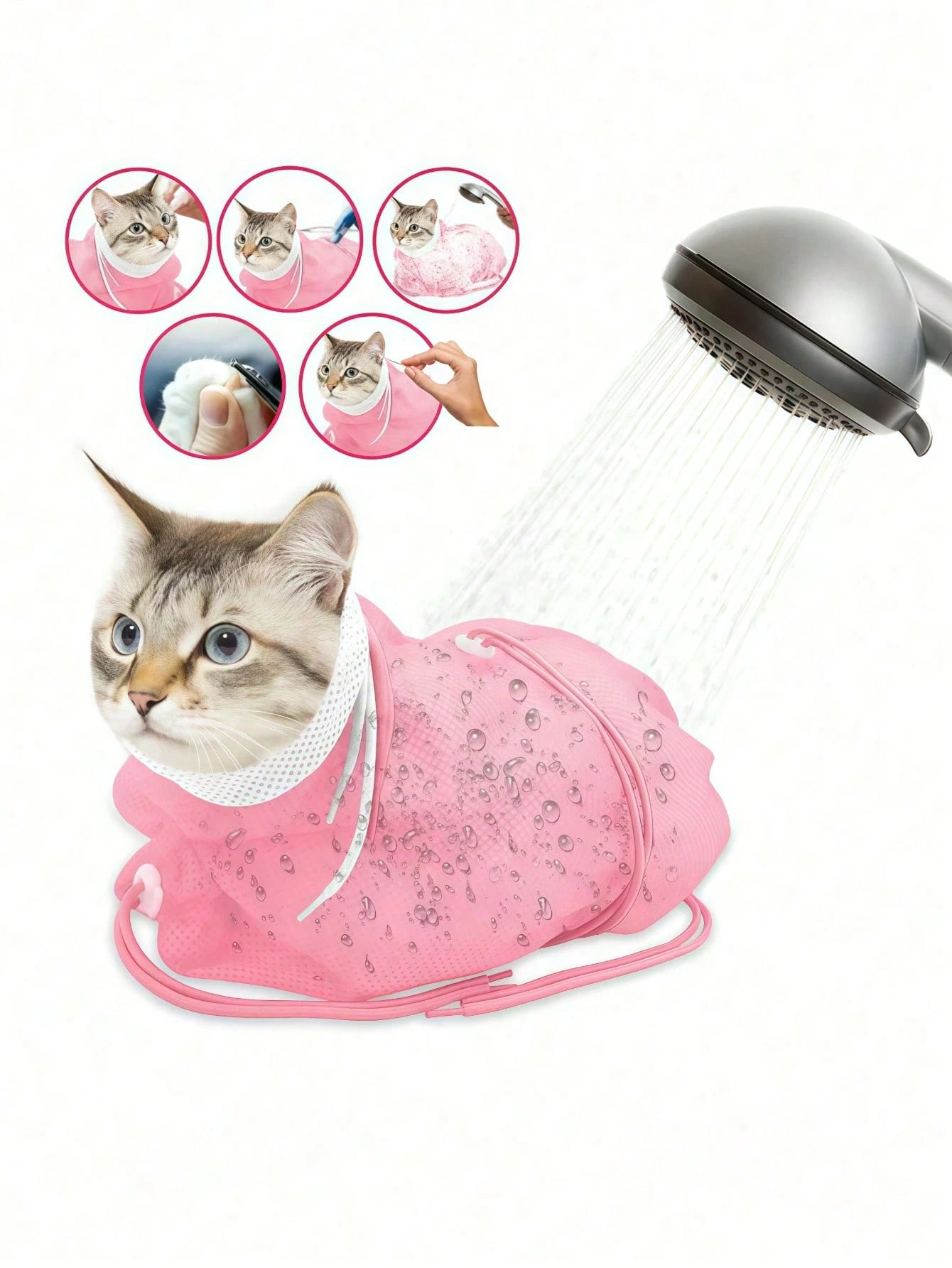 Bathing Bag – Breathable Mesh Anti‑Scratch Grooming & Washing Tool
