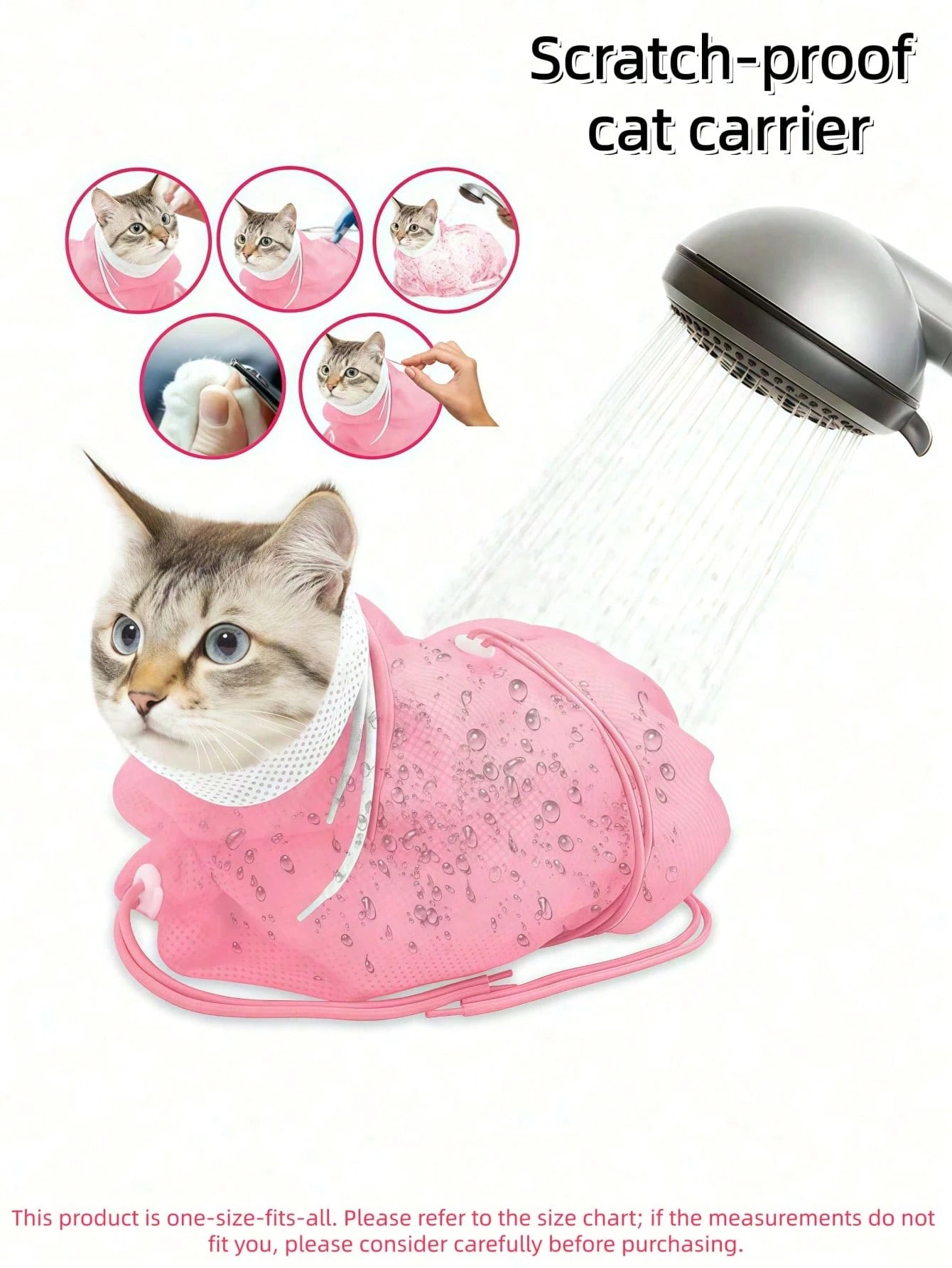 Bathing Bag – Breathable Mesh Anti‑Scratch Grooming & Washing Tool