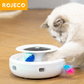 ROJECO 2-in-1 Automatic Cat Toy – Interactive Feather & Rolling Ball