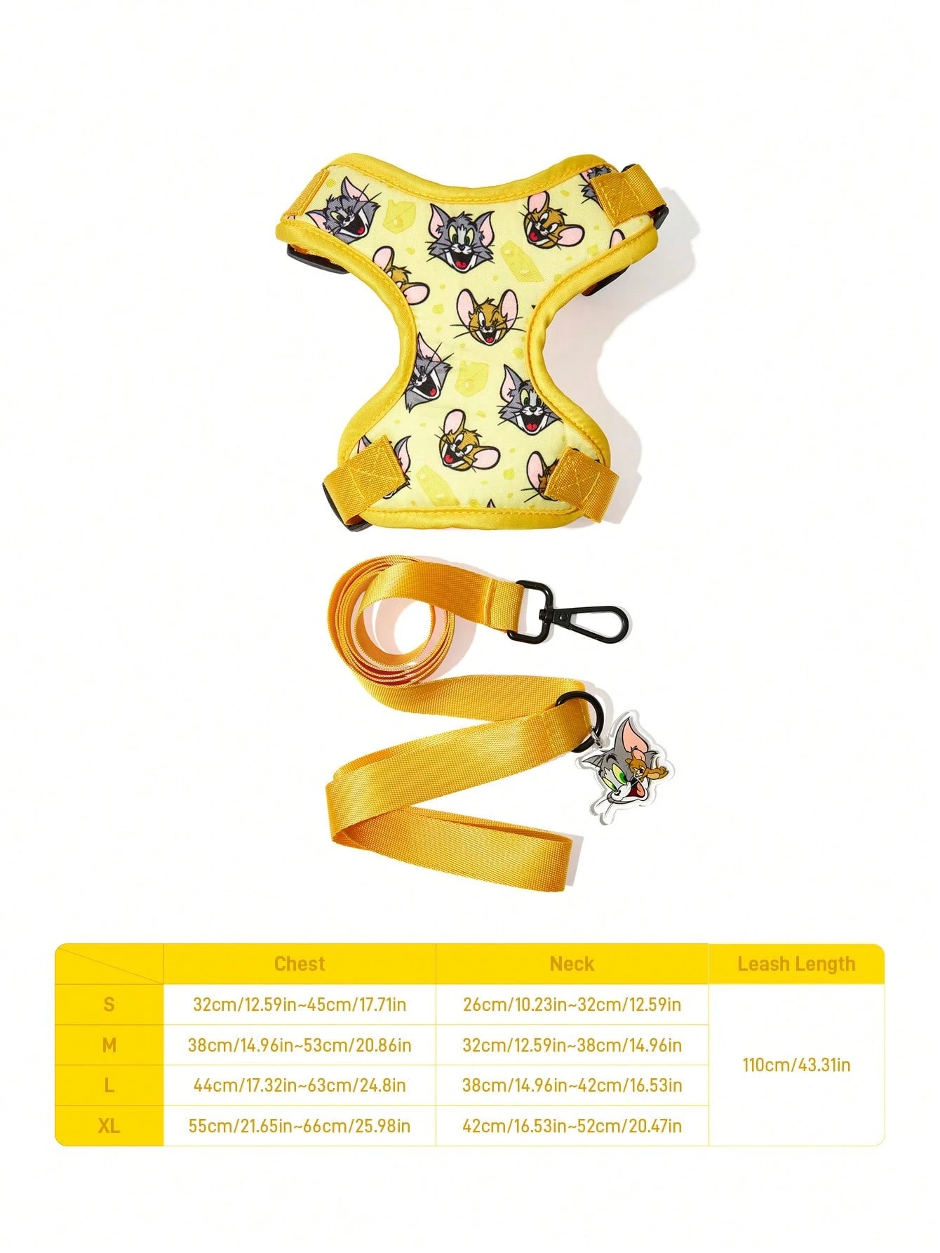 Tom & Jerry Pet Collar & Leash Set for Cats & Small Dogs