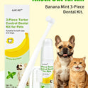 Dog Teeth Cleaning Kit – Banana Mint Toothpaste, Toothbrush & Finger Brush