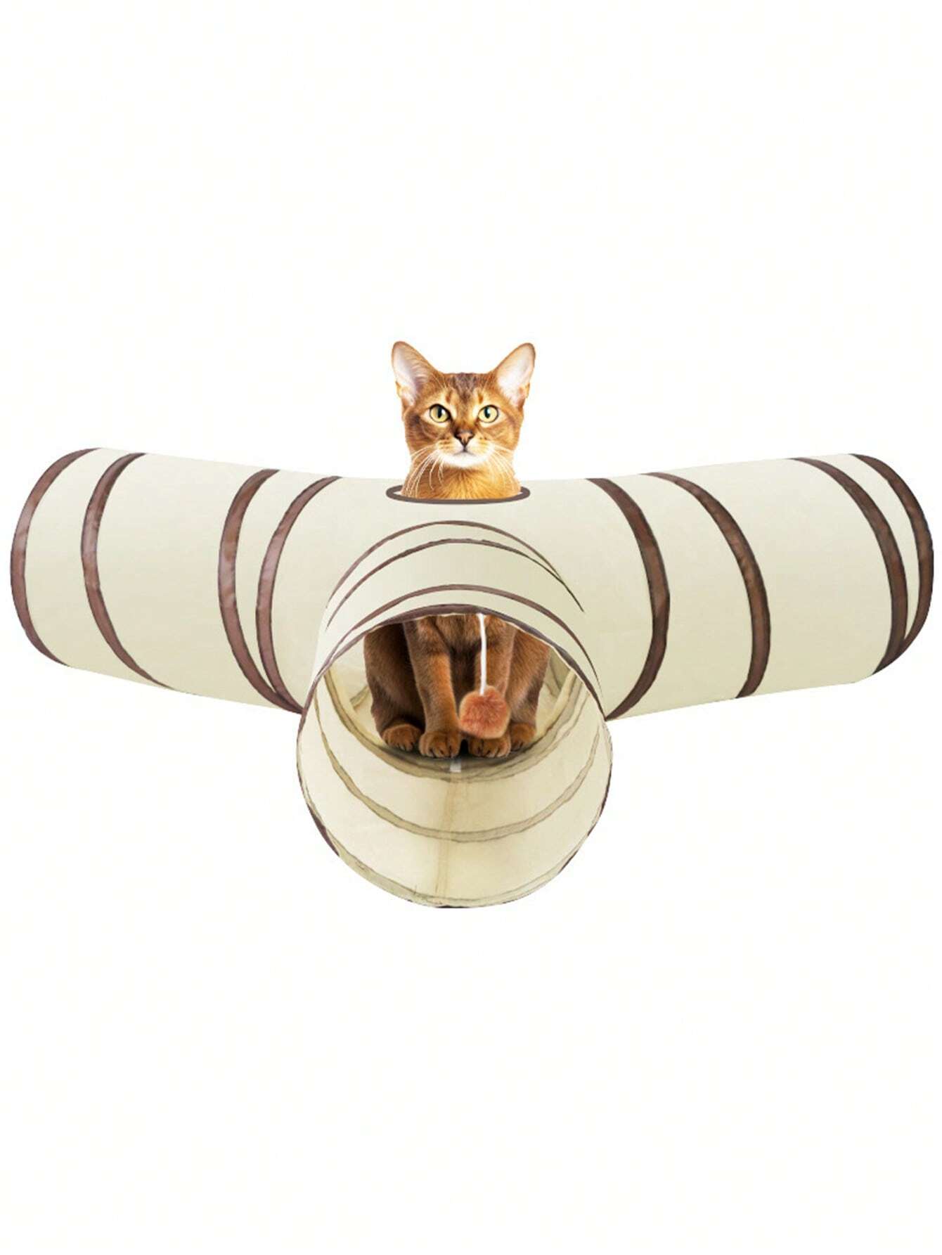 Foldable Cat Tunnel Toy | Detachable Interactive Play Tunnel & Cozy Cat Bed
