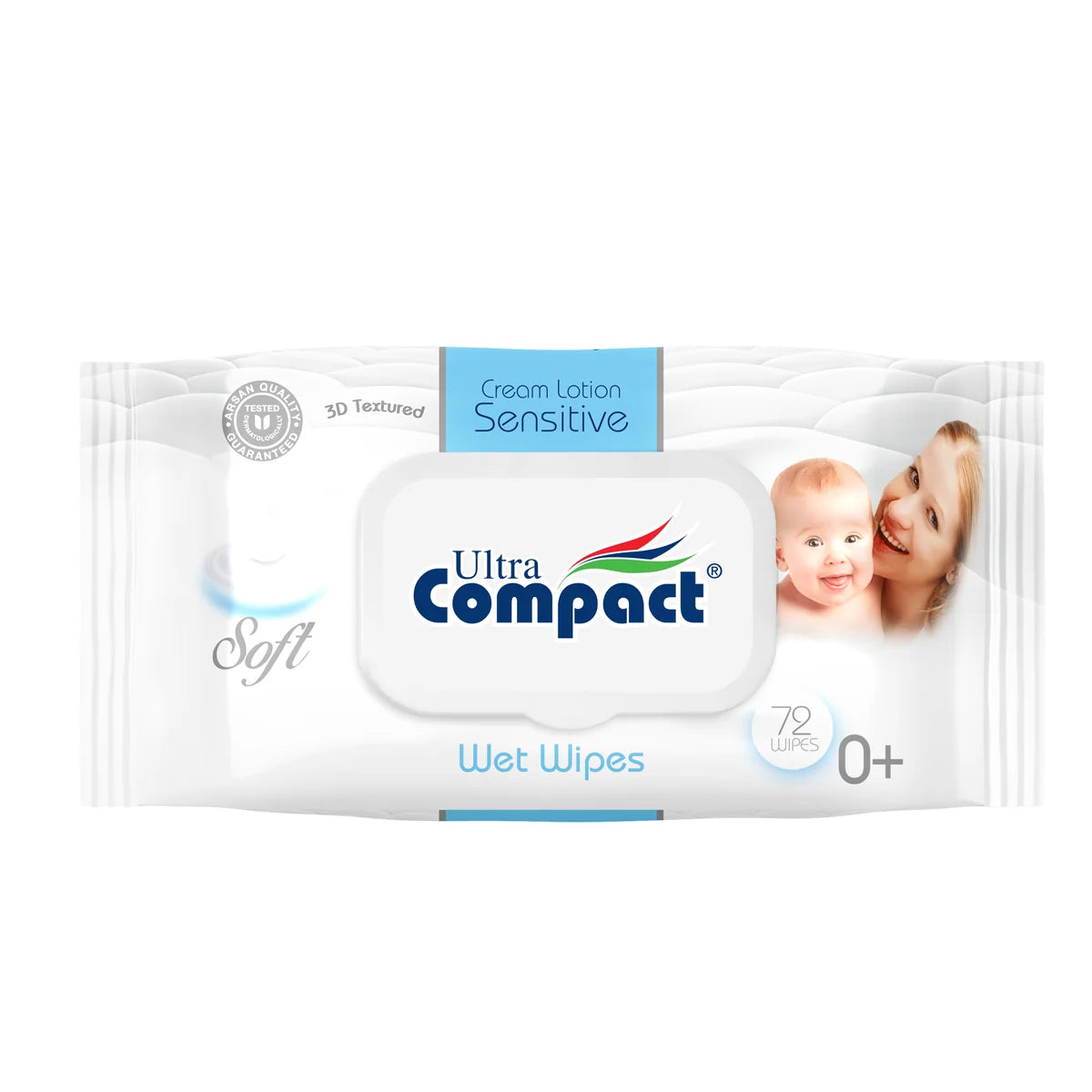 Ultra Compact Baby Sensitive Wet Wipes with Cream Lotion (72 pieces per box)
