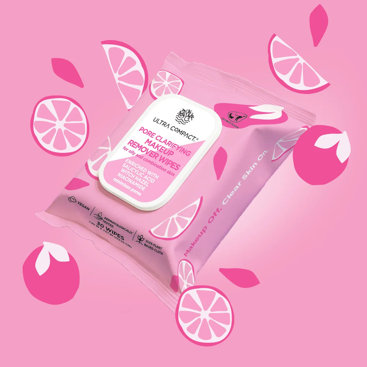 Ultra Compact Pore Clarifying Makeup Remover Wipes (30 pieces per pack)