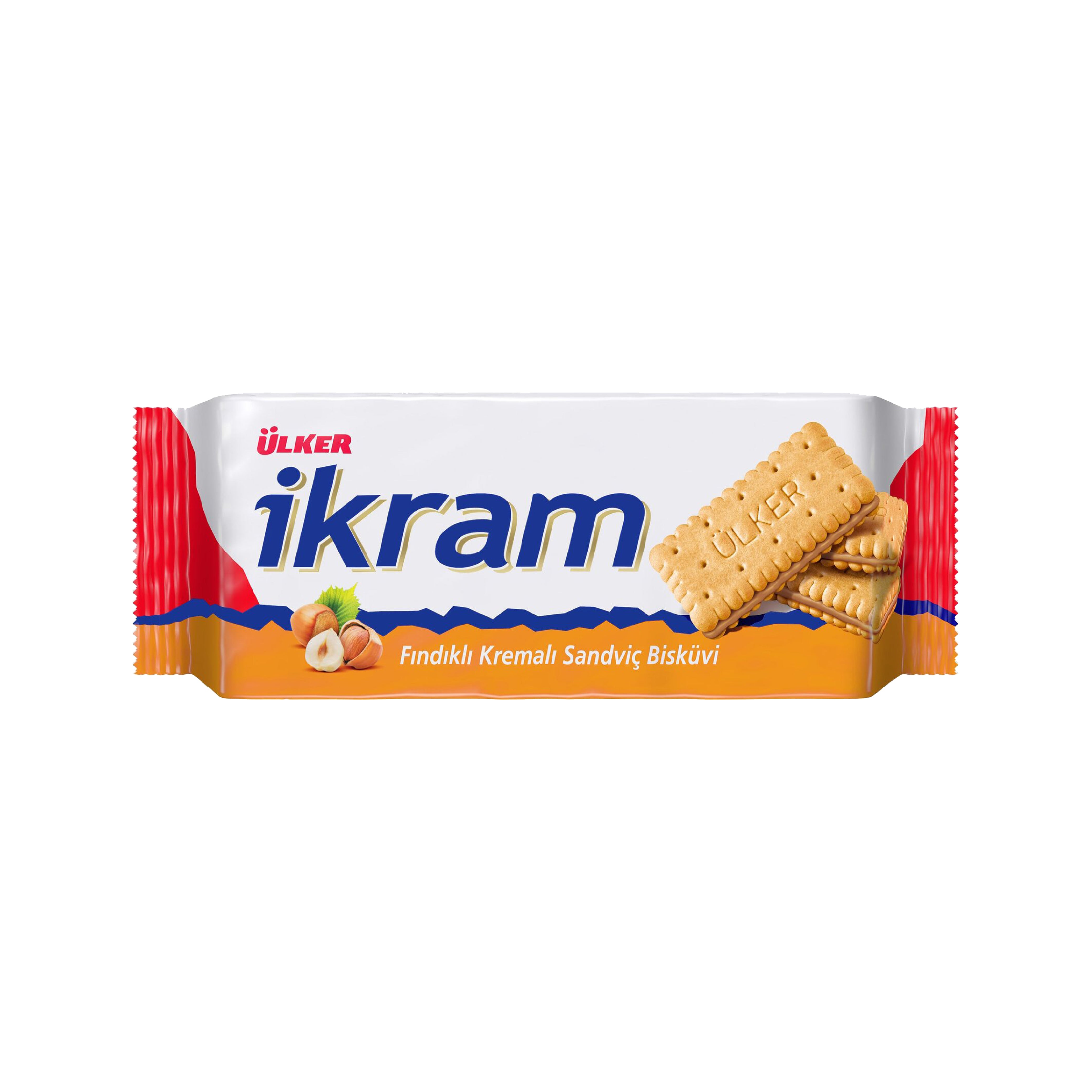 ULKER Ikram crunchy biscuits with hazelnut-flavored filling (84g) - 24 ...